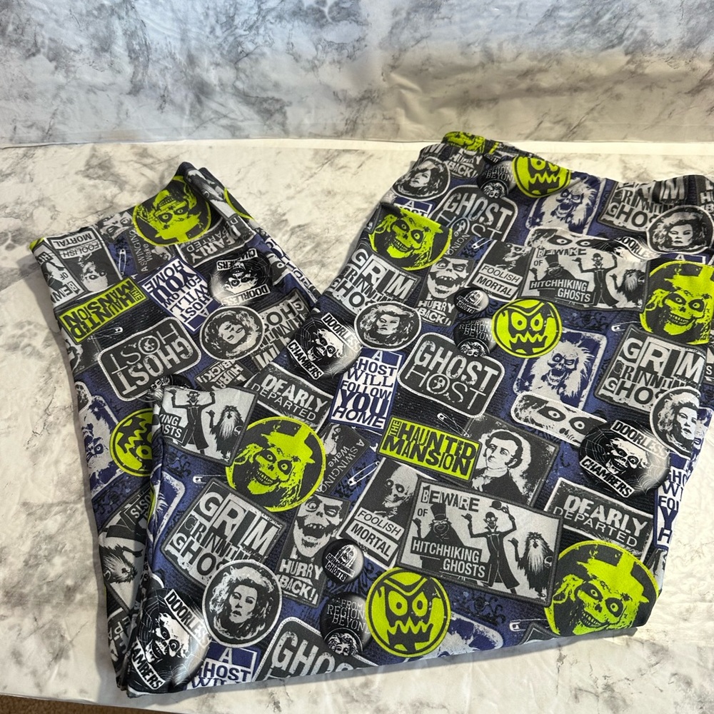 Disney Haunted Mansion Graphic Capris - Black, Gray, Green